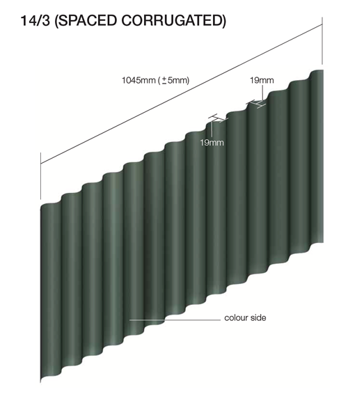 spaced corrugated metal sheeting profile by EQC, Ireland